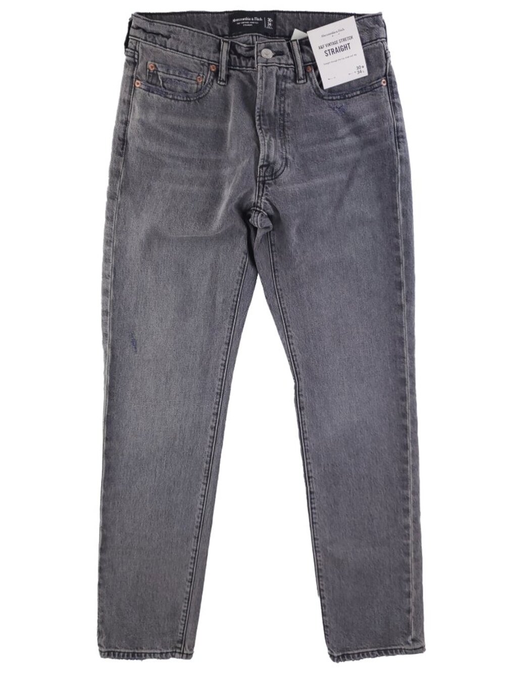 Abercrombie Fitch Jeans Vintage Straight Stretch Distress Men "30x34" Real 30x33
